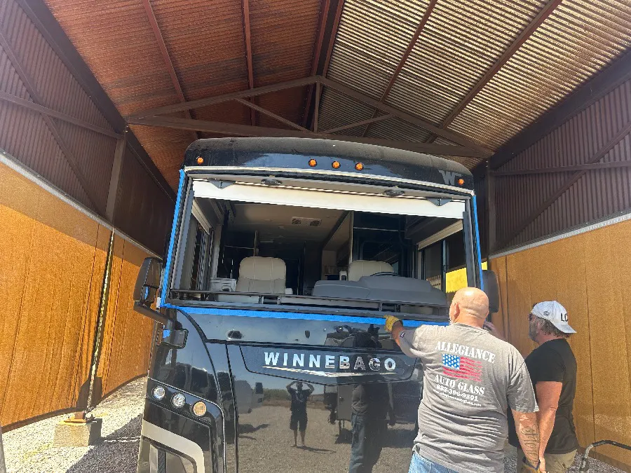 Winnebago motorhome front windshield replacement Phoenix